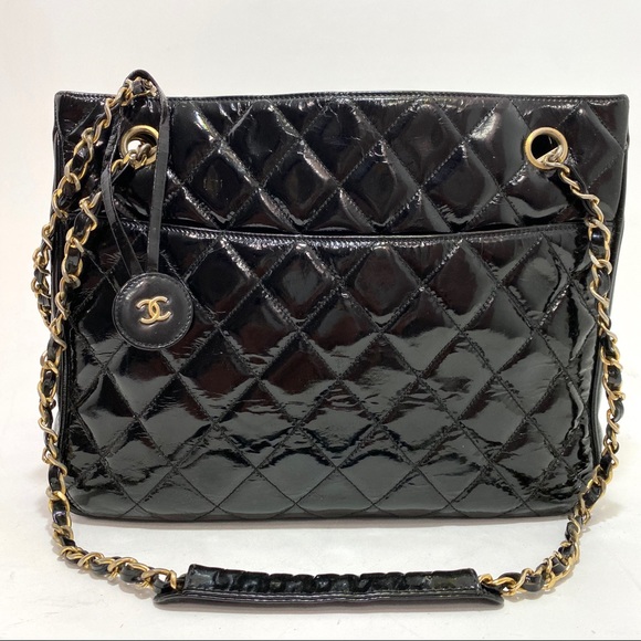 chanel patent tote